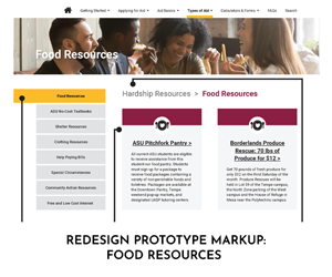Redesign Prototype Markup: Food Resources