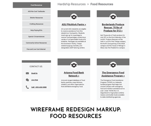 Wireframe Redesign Markup: Food Resources