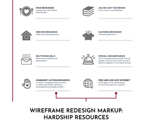 Wireframe Redesign Markup: Hardship Resources